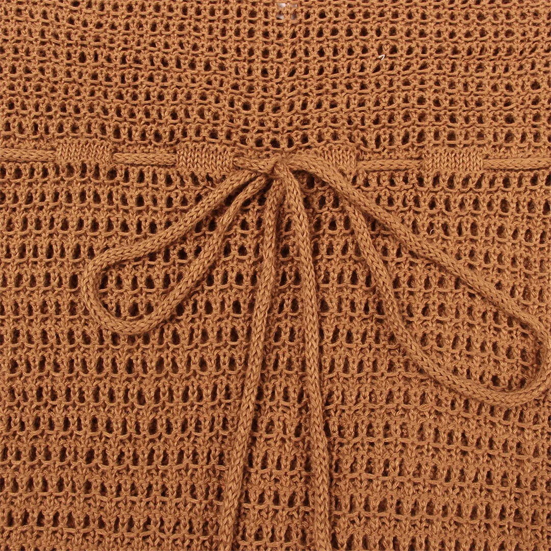 S-XL Sexy Ausgeschnittenes Fransen-Strickkleid, Häkel-Tunika, Strandkleid, Strandmode, Strandüberwurf, Damen V3802 – Detail 25