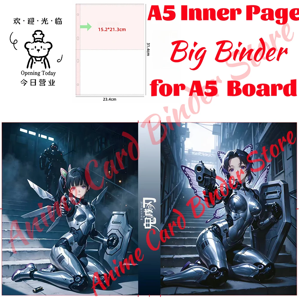 Mecha Warrior Style Demon Slayer Card Binder Trading Card Album Card Holder for TCG Game Cards Collection Storage Gift