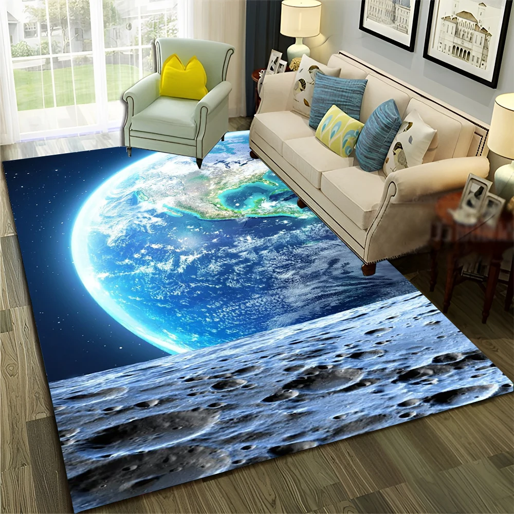 3D Universe Space Galaxy Planet Star Carpet Rug for Home Living Room Bedroom Sofa Doormat Decor,Kid Area Rug Non-slip Floor Mat