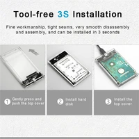 USB 3.0 HDD Enclosure 2.5inch SATA SSD Hard Drive Case with 5Gbps Transfer Speed Mobile External Housing Harddisk Boxs Cable 4