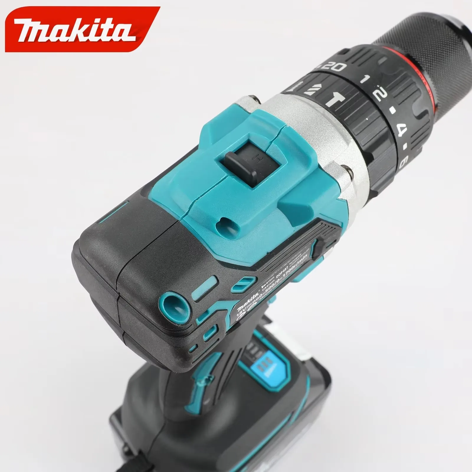 Taladro atornillador de impacto inalámbrico Makita DDF487 18V, herramienta eléctrica recargable sin escobillas para el hogar, bricolaje y
