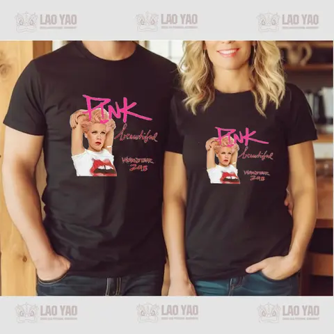 P!nk Dam T-shirt Rosa Singer Harajuku Y2k Kläder Kpop Streetwear Toppar Goth Kläder Sportkläder Herr Grafiska Skjortor 10 best sales p nk-skjorta - №1