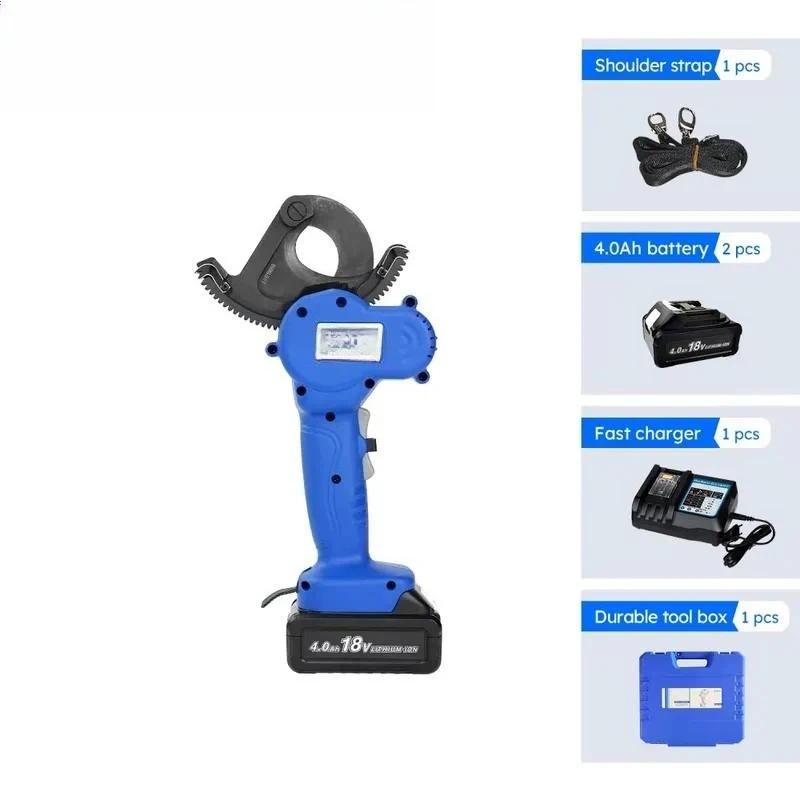 18V Cordless Battery Ratchet Cable Cutter Scissor Tool for Copper Aluminum Wires 2.5kg Flip Head Electric Crimping Pliers