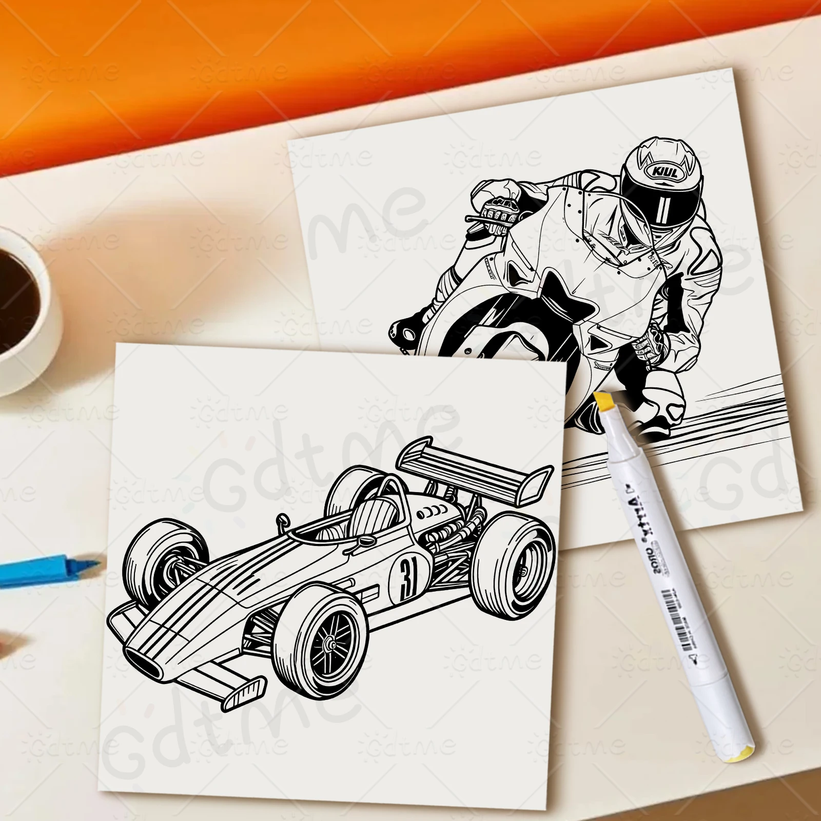RACING CAR Coloring Book Simple Joys Stress Relief Drawing Book Perfect Gift for Party and Birthday Christmas image 6