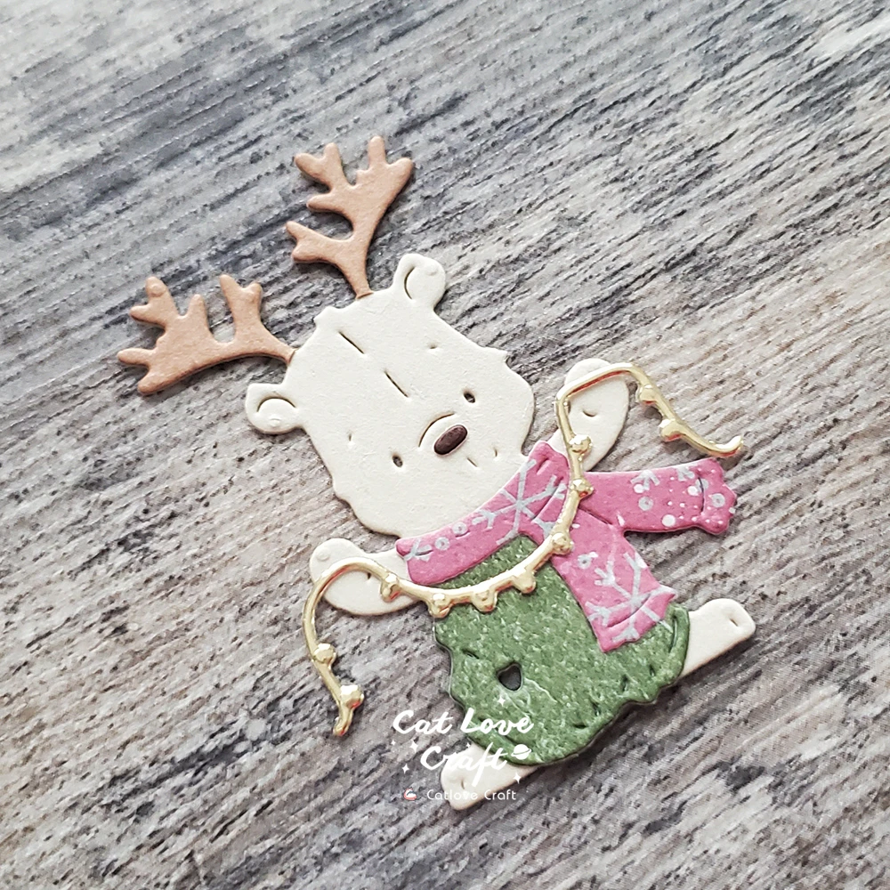 Catlove Niedliche Weihnachtstiere Metall-Stanzformen Scrapbooking-Schablone Stanzwerkzeug für Kartenherstellung DIY-Handwerk Prägung Neue Stanzformen – Detail 31