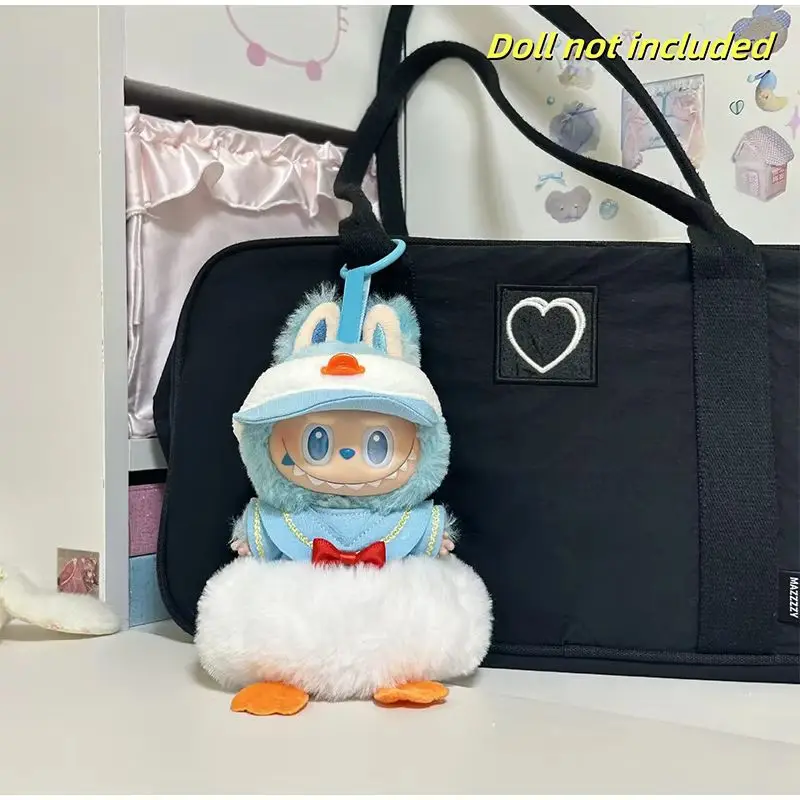 

Mini Cartoon Doll Clothes For Labubu Cute Animated Duck Doll Costumes Skirt Blue Shirt Outfits Diy Dolls Accessories Decoration
