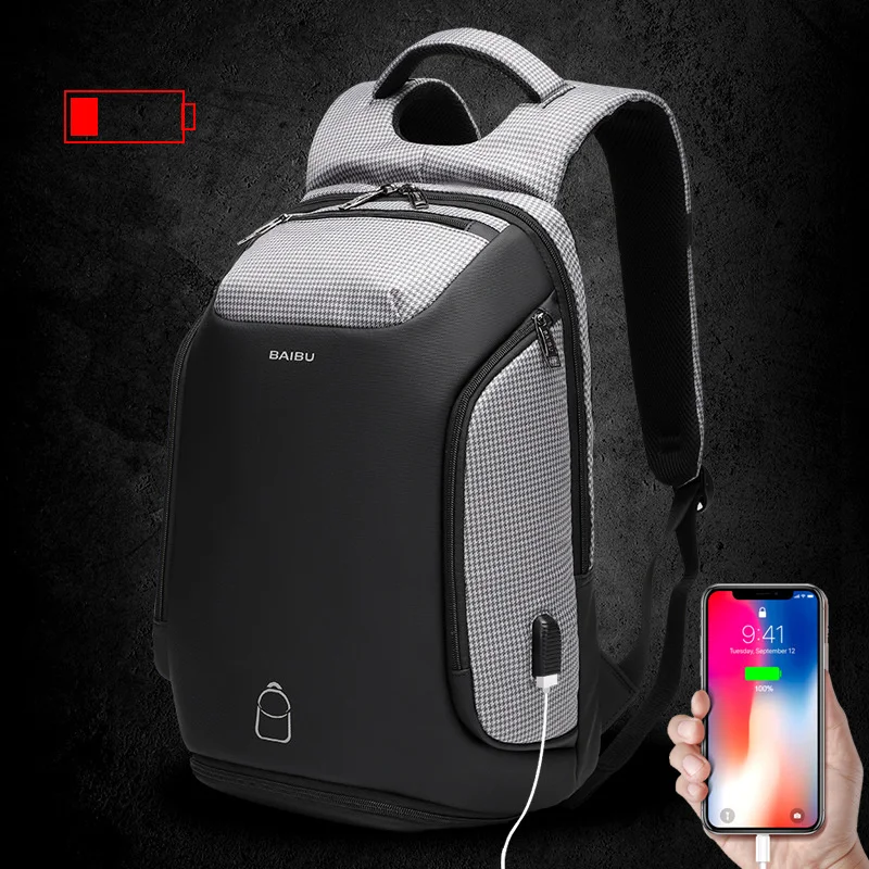 High quality men backpack woman Business outdoors travel 15.6 Laptop With USB Charge school Bagpack Shoe bag