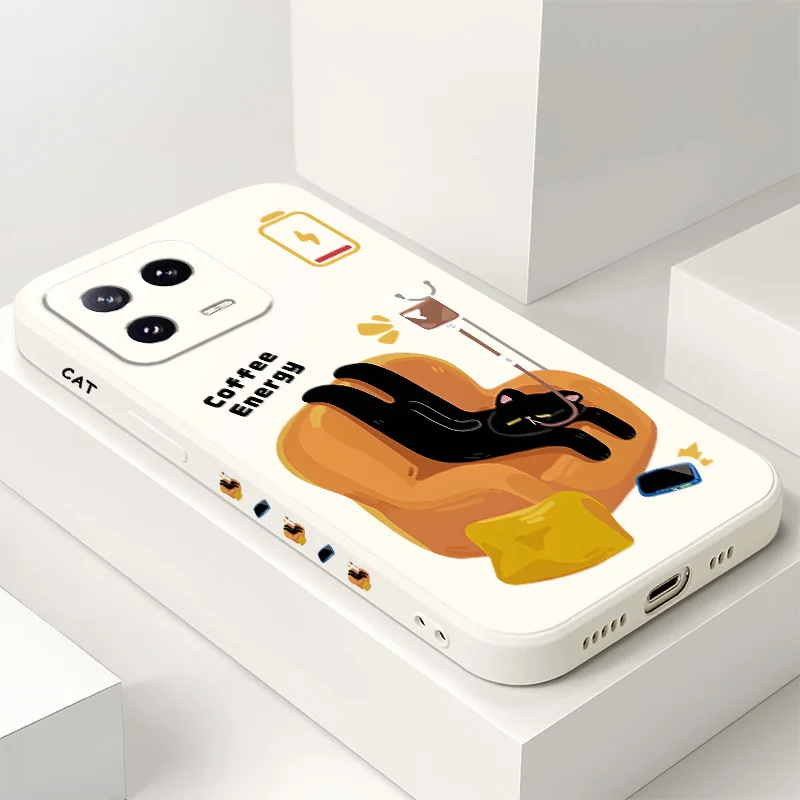 

Lazy Cat Phone Case For Xiaomi Mi 15 14 14T 13 13T 12 12X 12T 12S 11 11T 10 10T 9 9T Pro Lite Liquid Silicone Cover