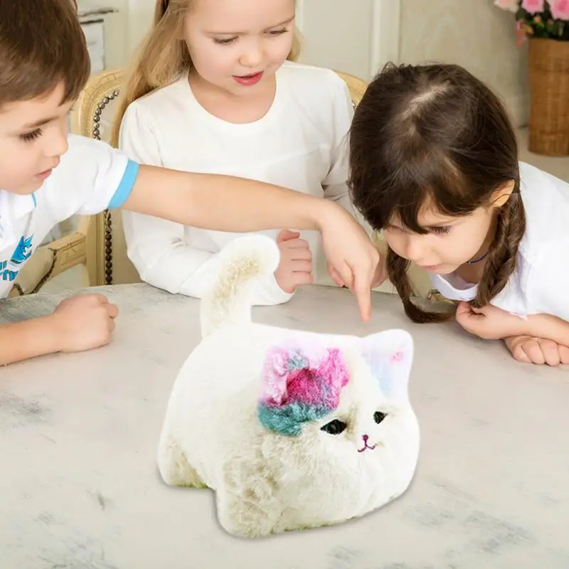 Toy Cat For Kids Stuffed Cat Plush Pretend Play Toy Plush Toys Electronic Cat Tail Wagging Interactive Toy Cat For Kids Easter