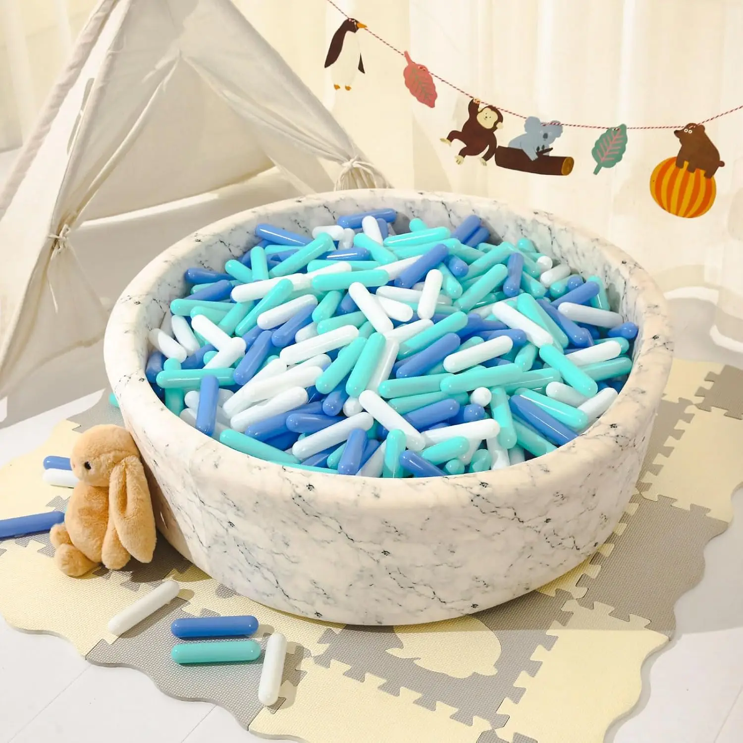 Ball Pit Balls for Toddlers - Pack of 50 Ball Pit Balls 5.12inches Long Shapes Crush Proof Plastic Balls for Toddlers Ball Pits