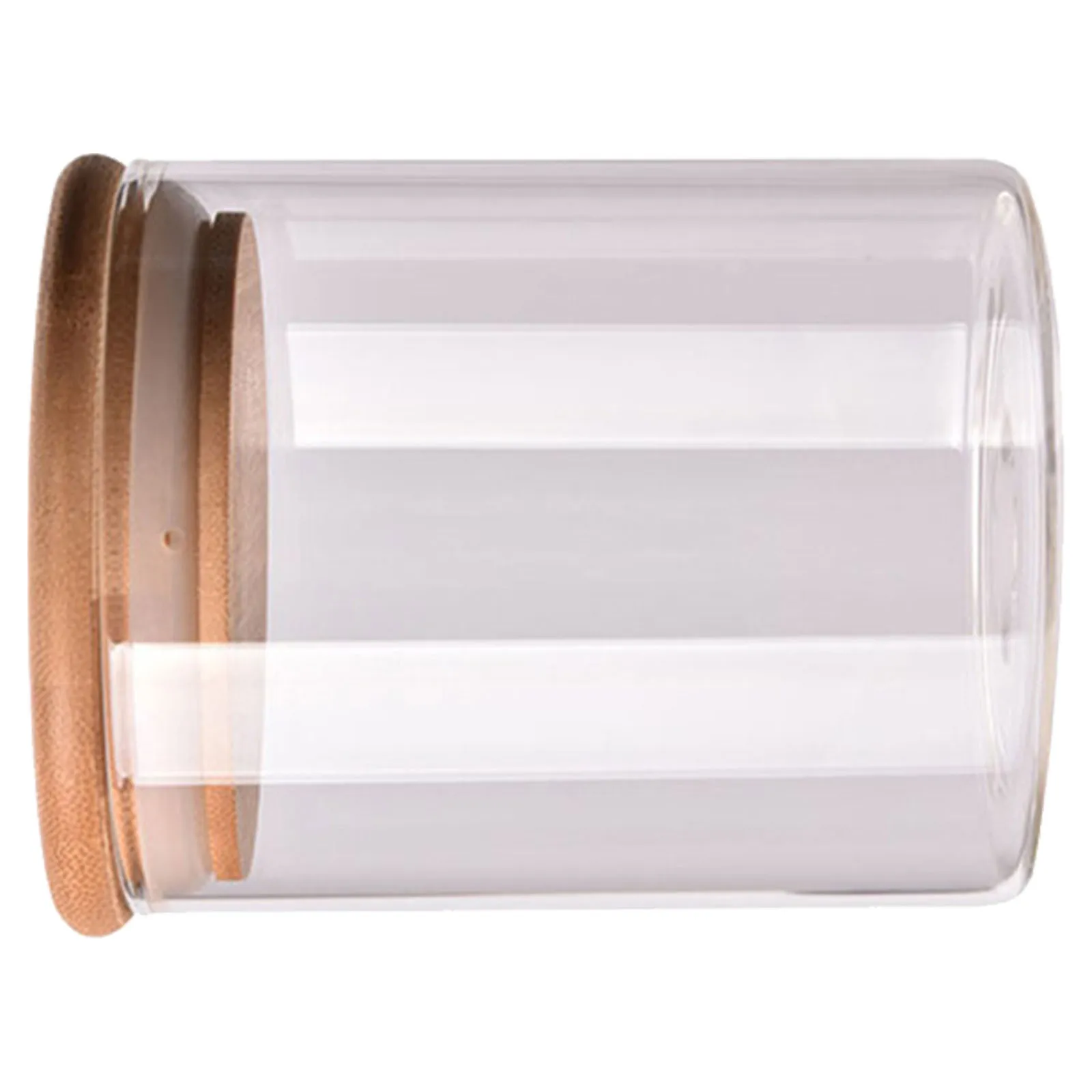 

Airtight 175Ml Storage Jar Bamboo Lid Tea Coffee Sugar Salt 6.5X8Cm Clear Sealed Food Container For Dry Storage Household
