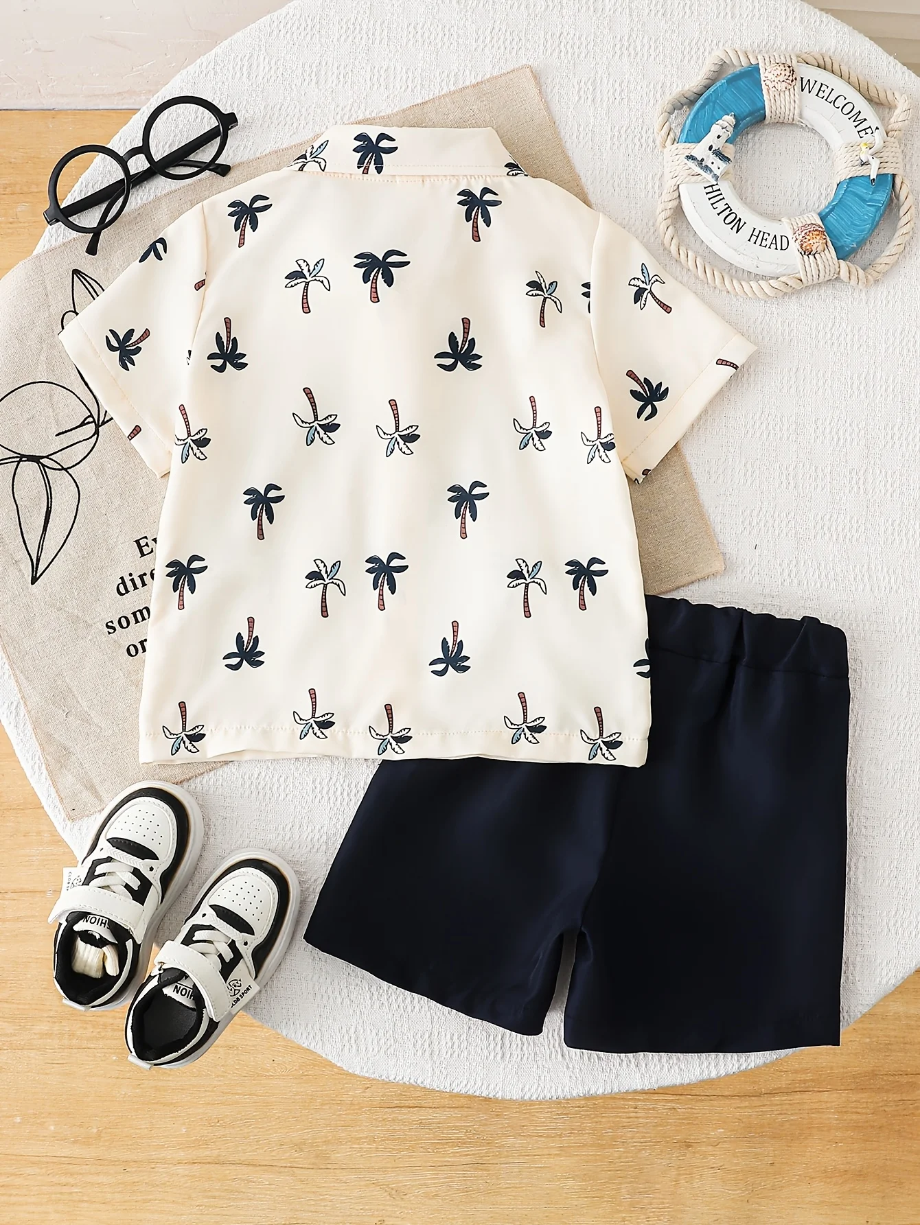 Summer boys' two-piece casual shirt set with refreshing and lively style, suitable for daily outings and kindergarten wear