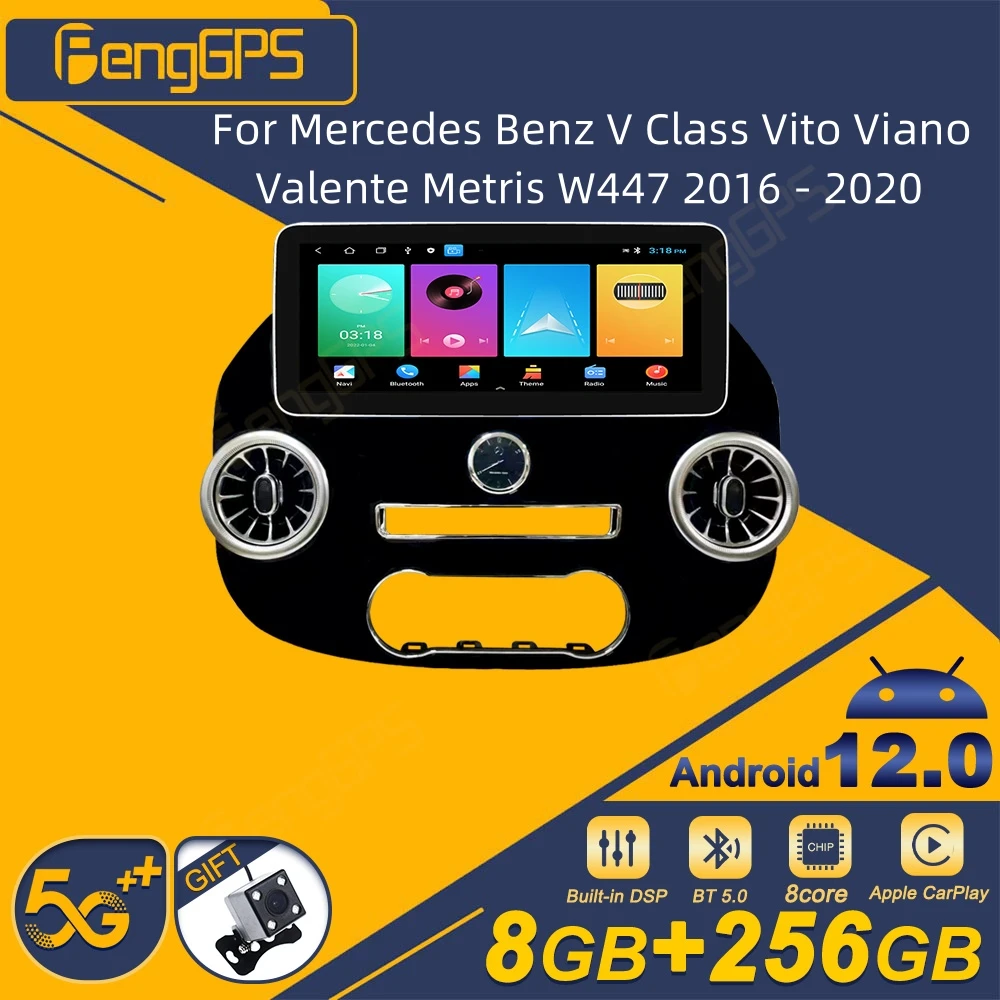 For Mercedes Benz V Class Vito Viano Valente Metris W447 2016 - 2020 Android Car Radio 2Din Stereo Receiver Autoradio Multimedia