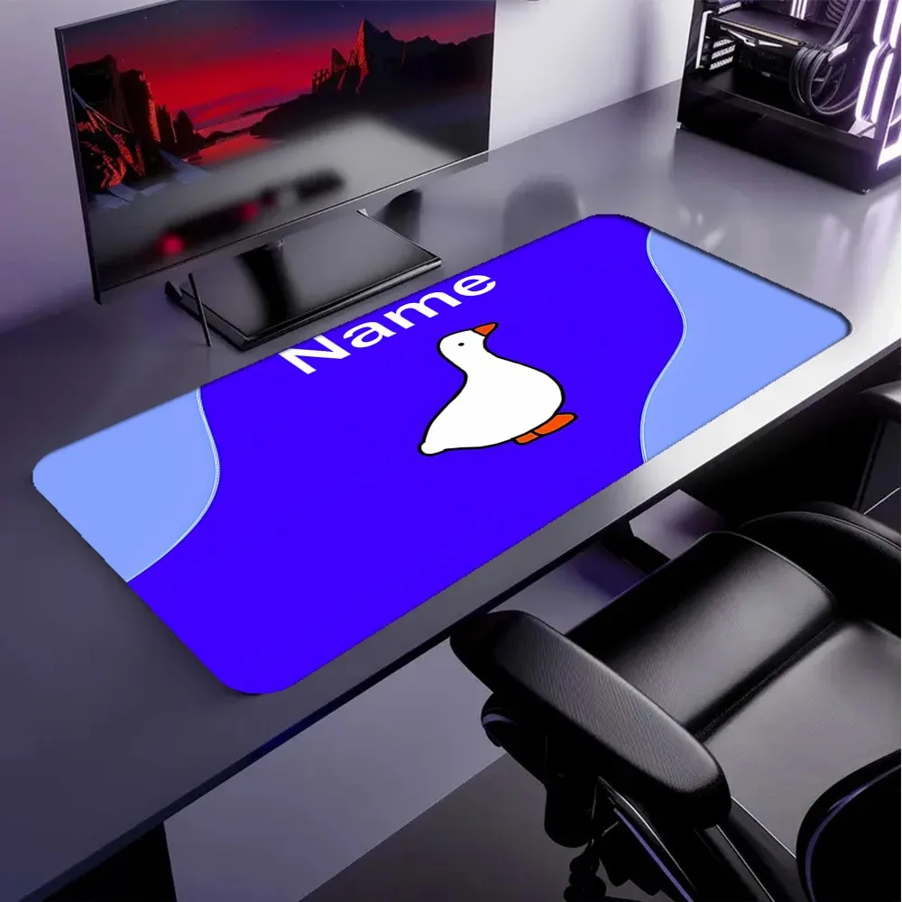 Customizable Goose Gaming Desk Mat With Custom Name, Fine Stitching Wearproof Surface Universal For Office Game Setup