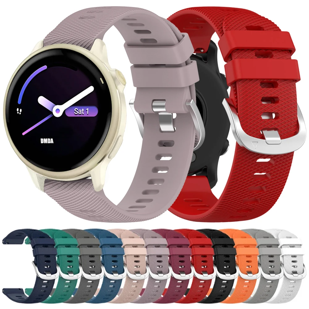 20 22mm Silicone Watch Strap for Garmin Vivoactive 6 5 Approach S50 S42 Smartwatch Band Replacement Forerunner 165 255 Bracelet