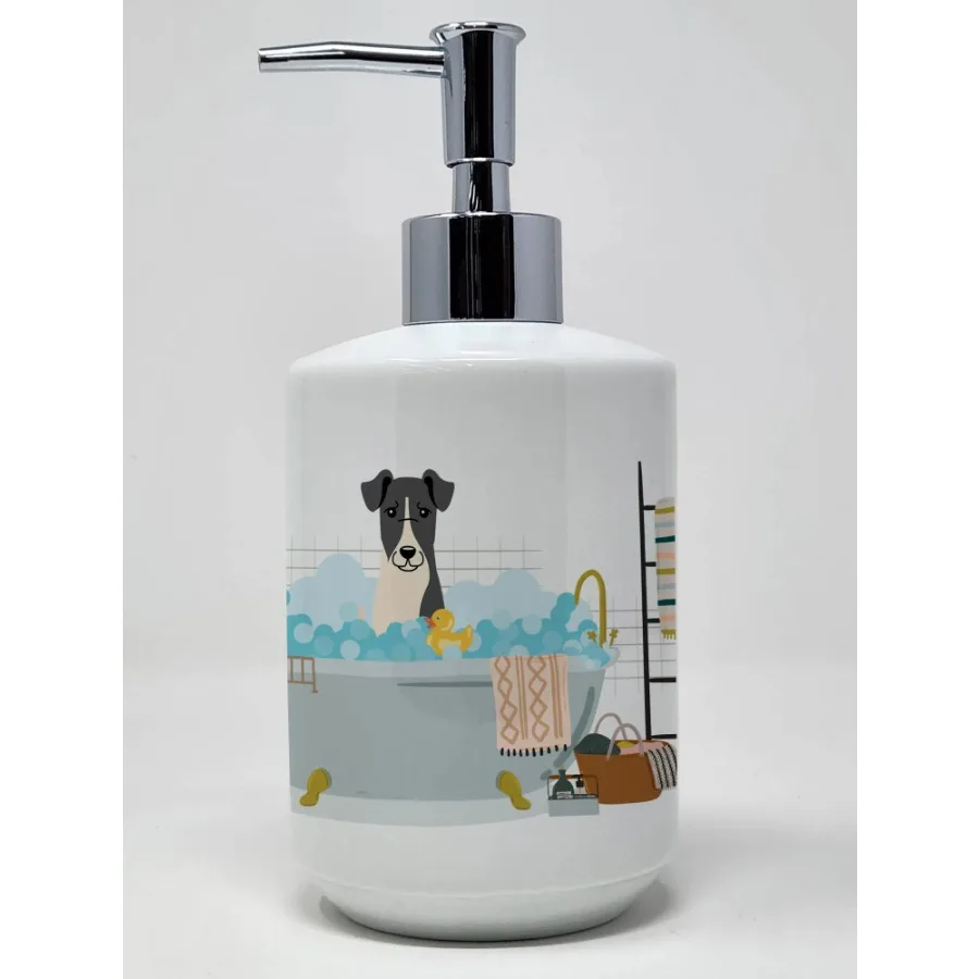 

Smooth Fox Terrier in Bathtub Ceramic Soap Dispenser Hand Soap Dispenser Pump Bottles for Bathroom Kitchen Empty Refillable Liq