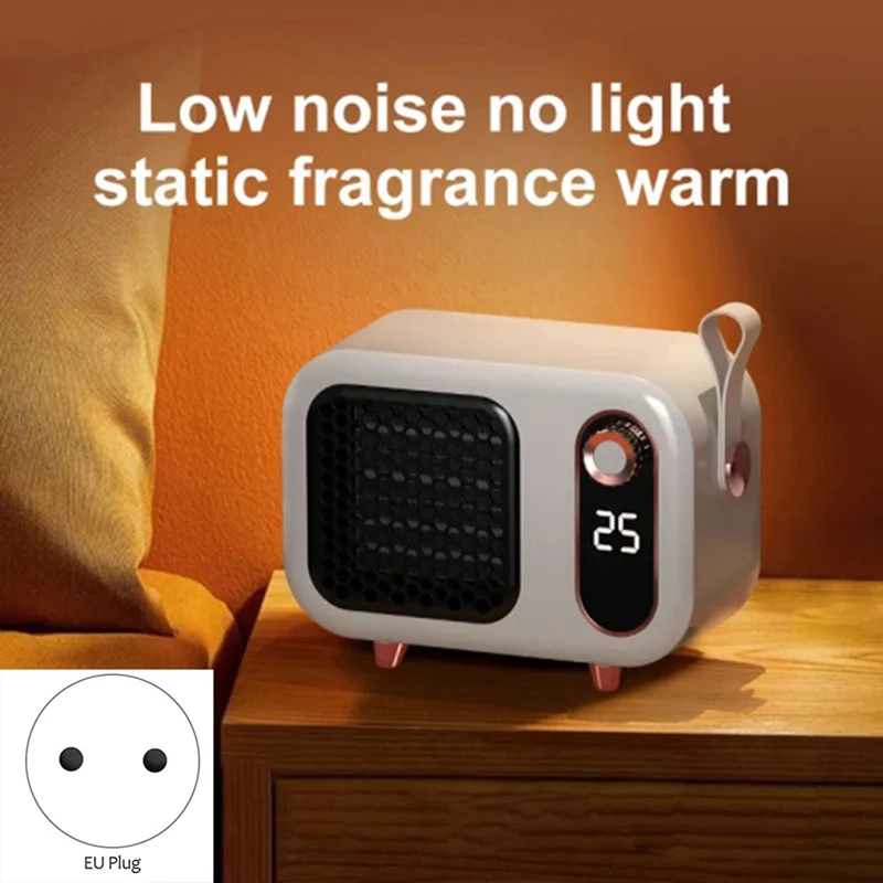 Riscaldatore elettrico da 1000 W Ceramica PTC Riscaldatore elettrico portatile da tavolo Mini scaldavivande Ventilatore d'aria domestico Spina europea, B Durevole