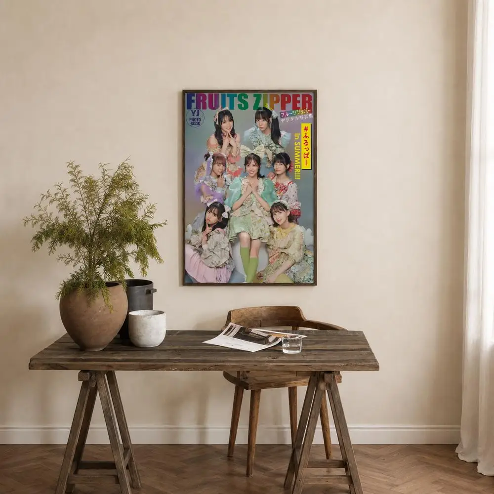 Idol Group FRUITS ZIPPER Poster Self‑Adhesive Waterproof PP Poster Coffee House Bar Wall Art Sticker Room Home Decor