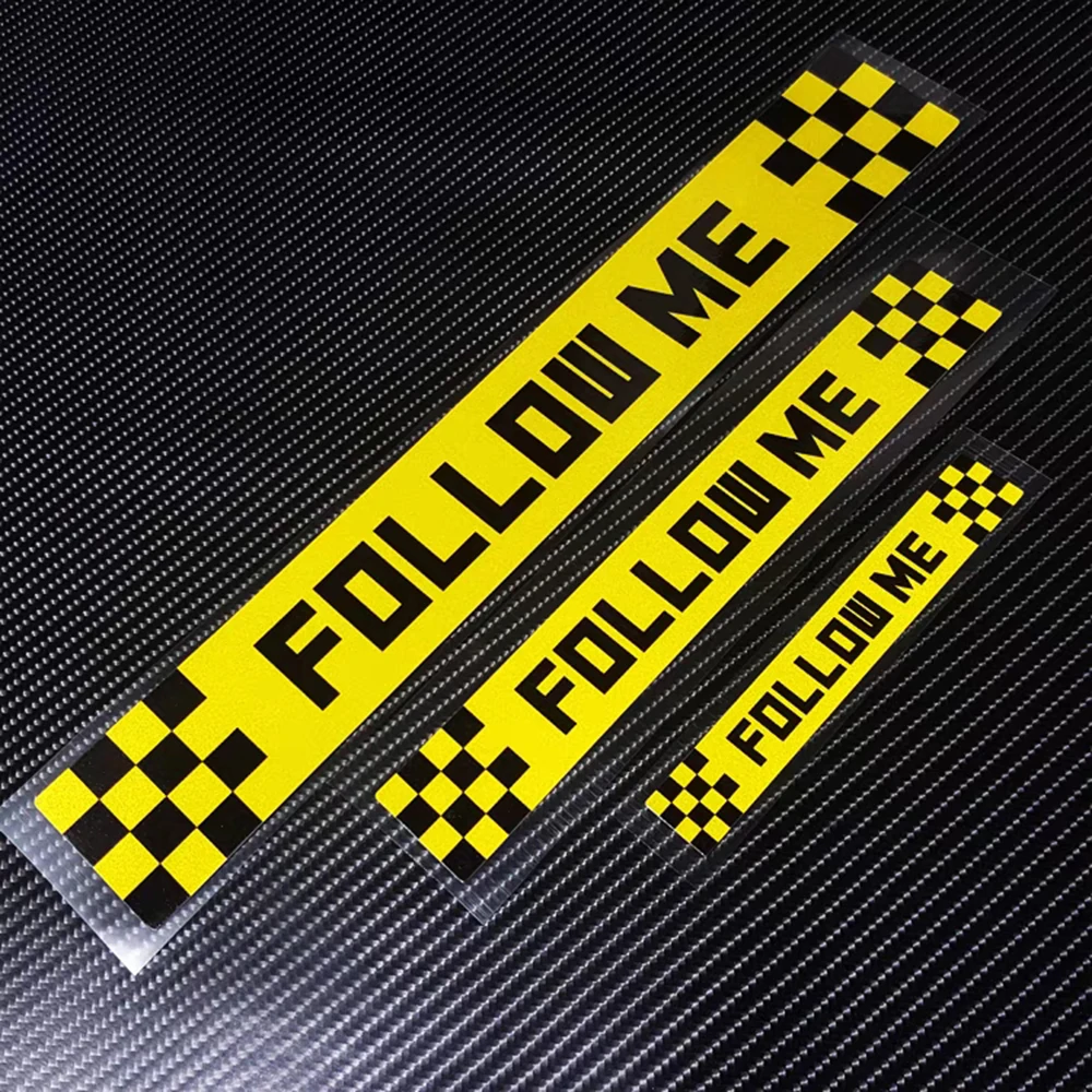 FOLLOW ME Motorcycle Stickers Tail Warning Reflective Stickers Follow Me Creative Design Car Stickers Waterproof Stickers Decal