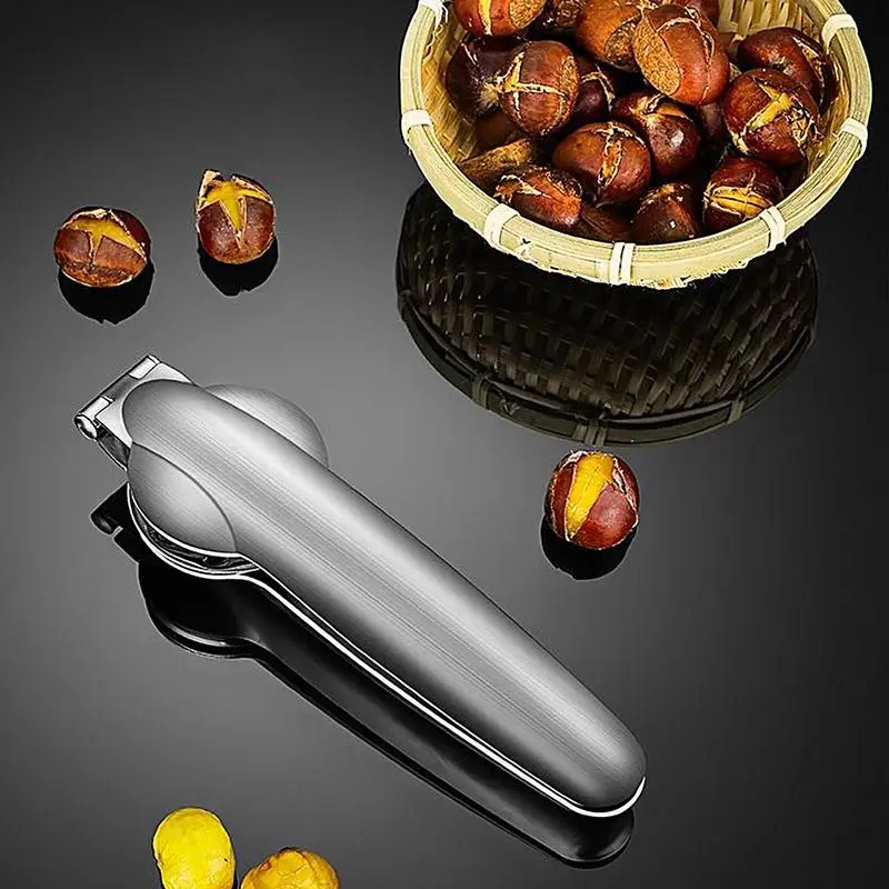 

Chestnut Opener Clip Stainless Steel Nut Cracker Chestnut Cutter Walnuts Pecans And Almonds Cracker With Anti-Slip Handle For