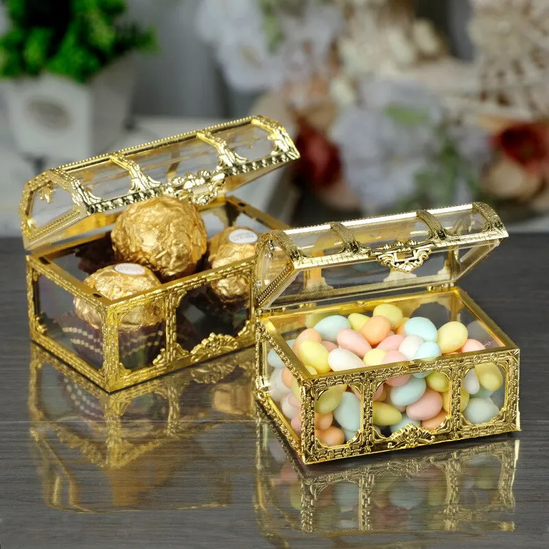 Vintage Transparent Jewelry Storage Box Necklace Earrings Ring Crystal Gem Jewelry Organizer for Women Jewelry Display Case