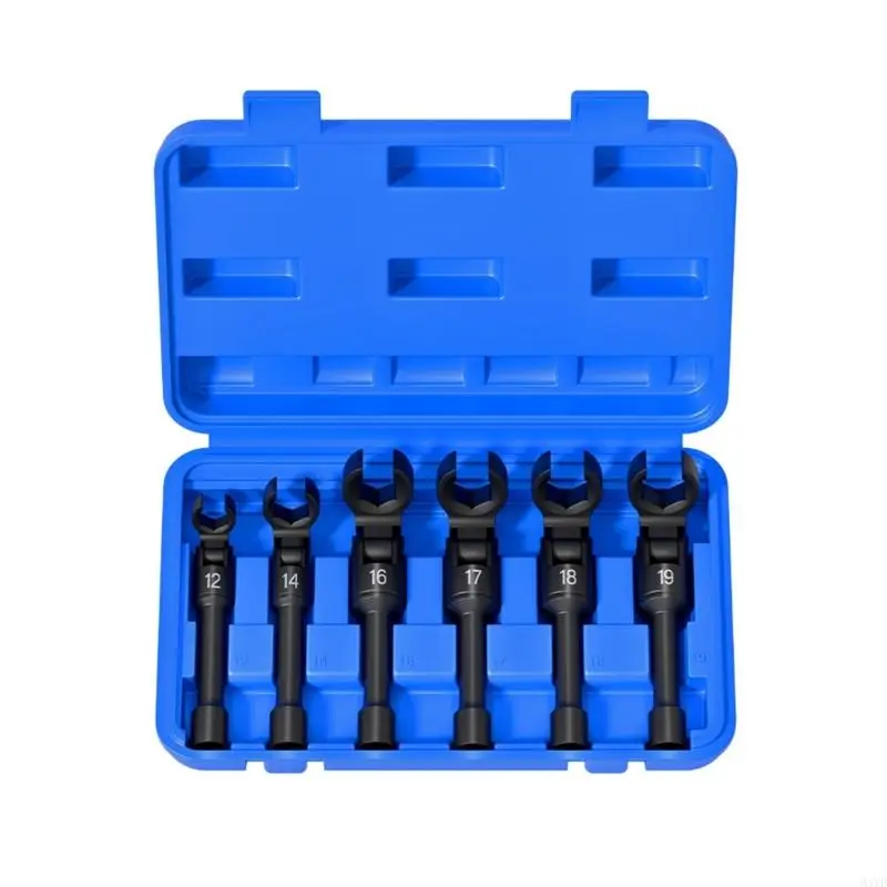 

6 шт. торцевой ключ для топливной магистрали, торцевой ключ для топливной трубы для снятия форсунок с гибкой головкой и стальной