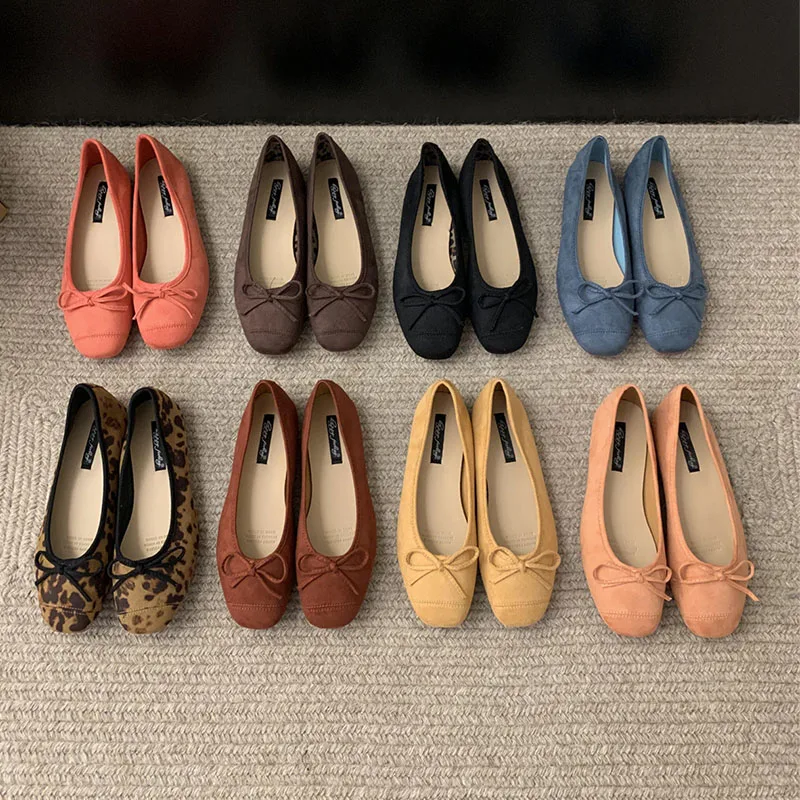 2024 Blue Leopard Summer New Brand Women Flat Shoes Fashion Leopard Print Ladies Elegant Shallow Slip On Soft Ballerinas Shoes