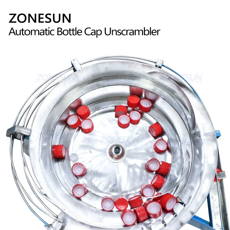 ZONESUN Vibratory Feeder pump sprayer cap vibratory bowl feeder automatic bottle bowl sorter unscrambler for Capping Machine