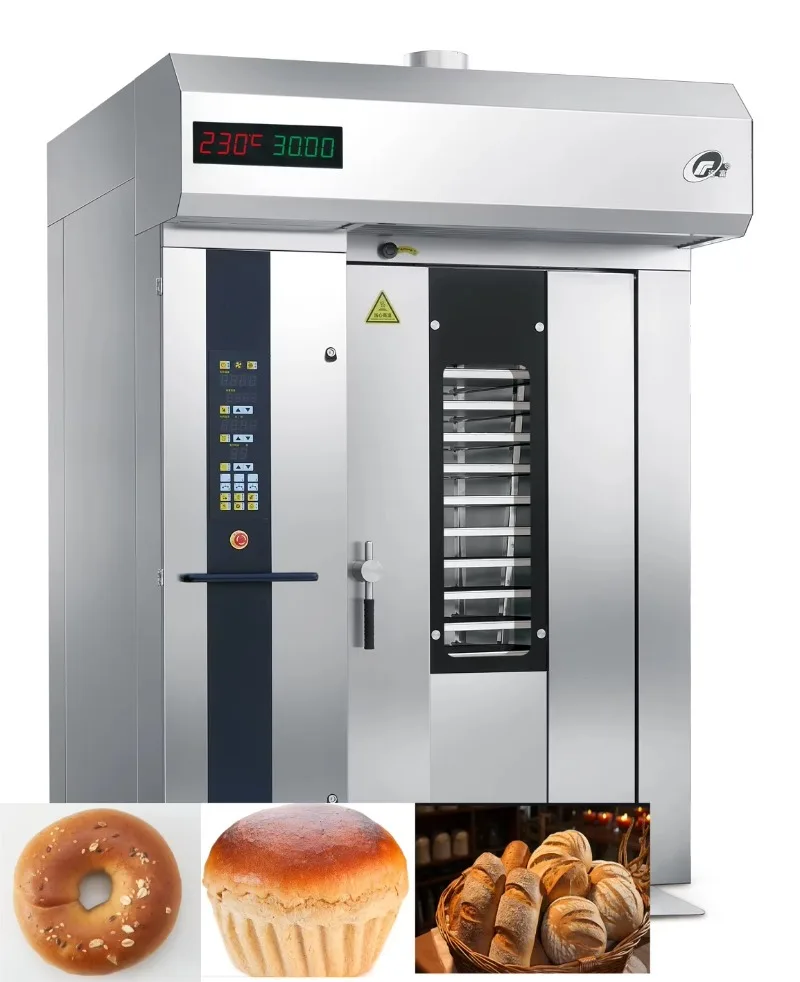 

32 & 64 Tray New Condition Gas/Electric Industrial Oven Big Rotating Bakery Rack Oven Sale Baking Loaf Bread Rotary Rack Oven