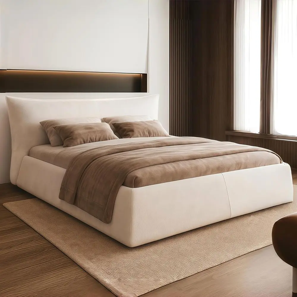 

Роскошная кровать Queen Cloud с бархатной платформой увеличенного размера, элегантный мягкий дизайн, не требует пружинного блока.