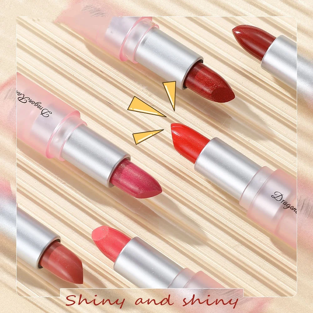Nuevo lápiz labial de terciopelo con purpurina brillante, duradero, resistente al agua, hidratante, brillo de labios con forma de perla, taza antiadherente, lápices labiales rojos rosas