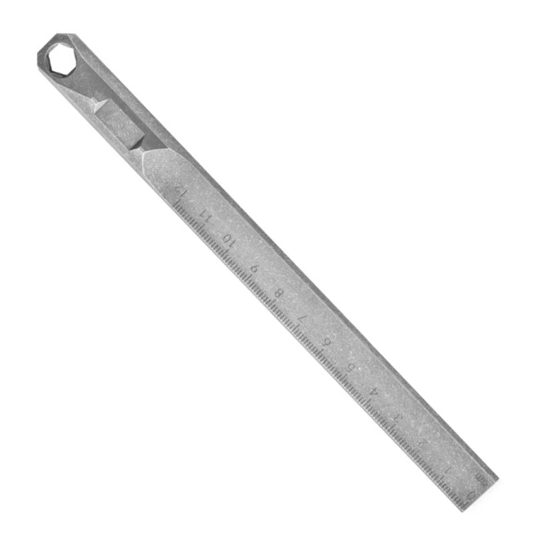 Portable Titaniums Pry Rod Measuring Hard Straight Ruler Waist Hanging Crowbars 8mm Hexagon Wrench Tool Easy to Use