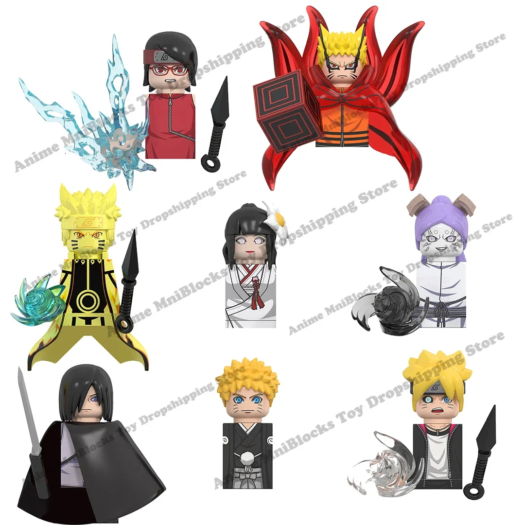 WM Blocks WM6152 Naruto Boruto Ootutuki Momoshiki Sasuke Sarada Hinata Anime Bricks Dolls Mini Action Toy Figura Model Dolls