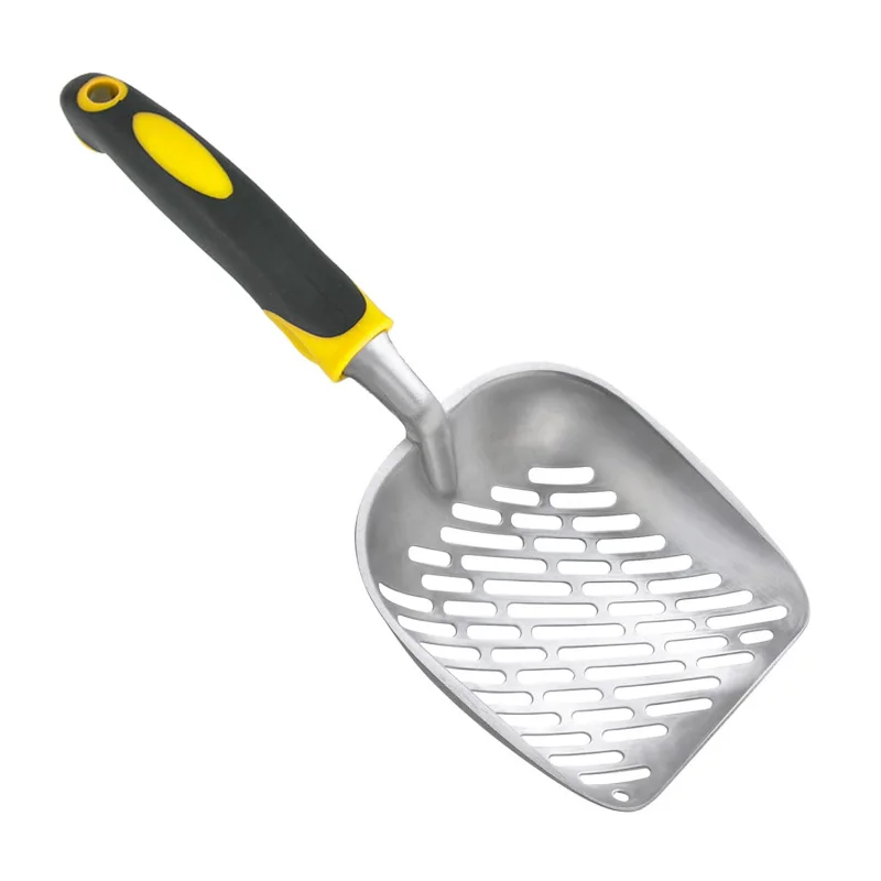 

Stainless Steel Cat Litter Scoop Long Handle with Mesh Sifter Ergonomic Grip for Litter Box Cleaning Odor Free Durable Metal