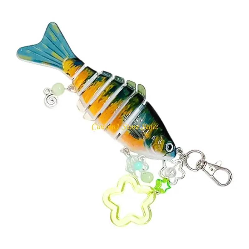

A3PC Creative Fish Design Bead Keychain Flower Accessory for Office School