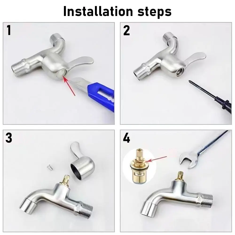 1Pcs Quick Opening Faucet Repair Accessories Copper Easy Installation Faucet Valve Core Bathroom Fittings Switch Handle