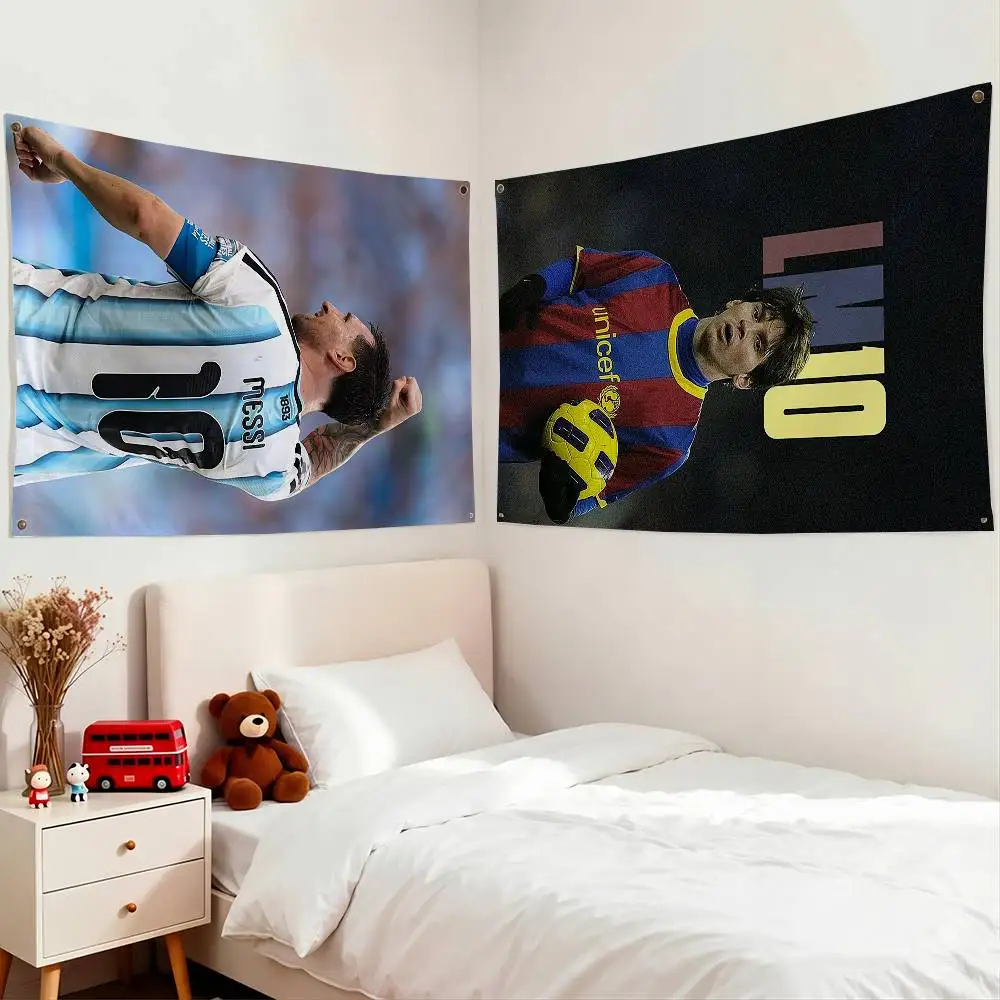 Football Jersey M-Messis Flags Wall Hanging Tapestry Outdoor Garage Room Decorative flag Background Blanket