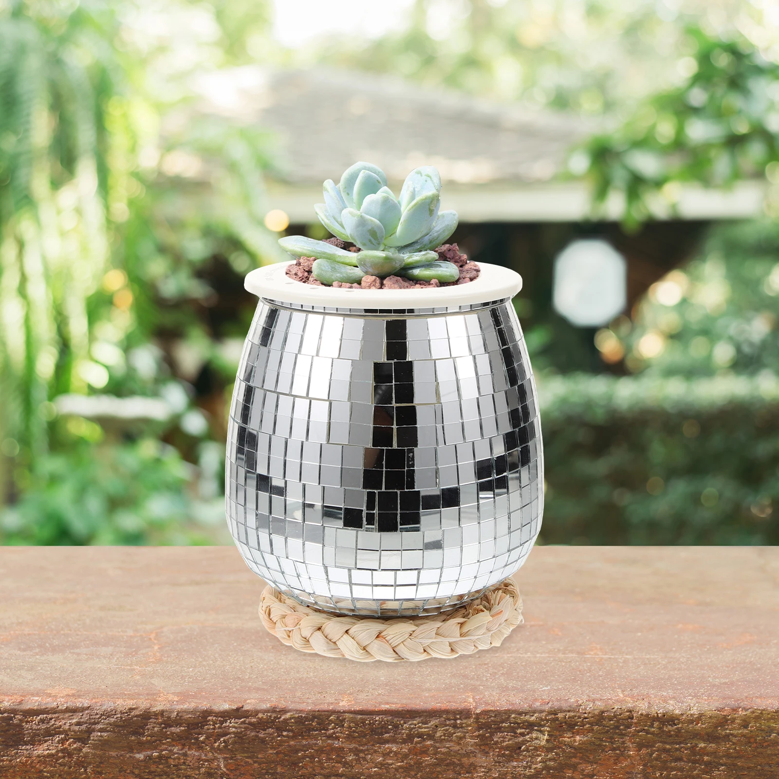 

Disco Planter Hanging Flower Pot Silver Pots Indoor Plants Decorative Planters Easy Cleaning Succulents Ferns Home Balcony
