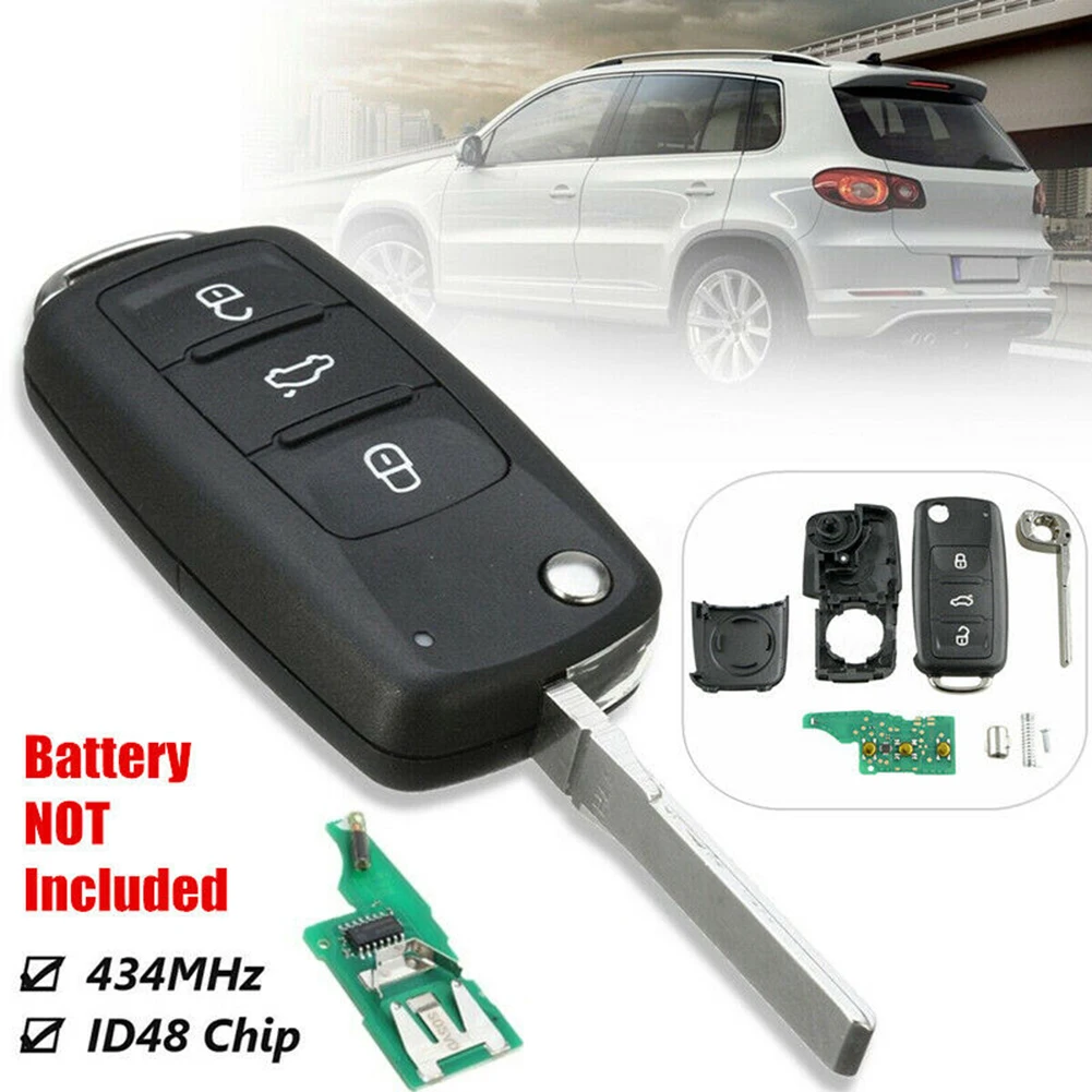 Upgrade Your For Skoda/For Seat Remote Key with this Stylish Black 3 Button 434MHz Key Fob Convenient and Secure