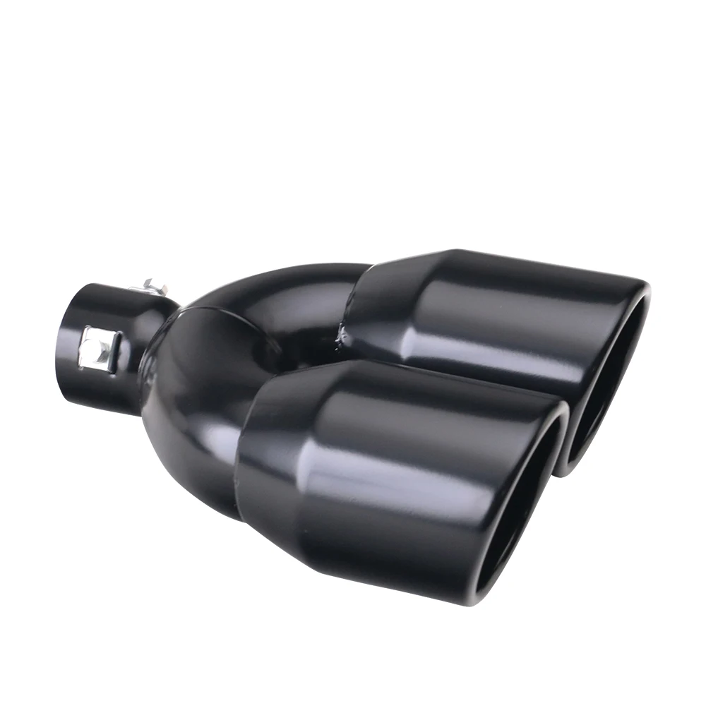 54mm Exhaust Tip Car modify 89mm Double Outlet Stainless Steel Tail Pipes Universal Exhaust Pipe