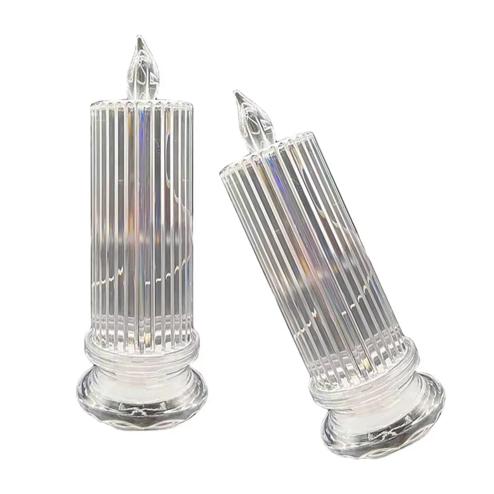 2Pcs LED Diamond Lights Electric Window Candles Crystal Light Pattern Home Decoration Gift LED Lamps
