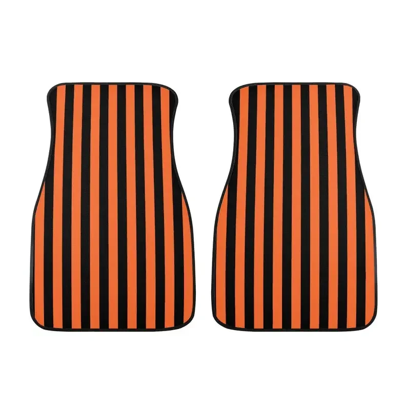 

Автомобильные коврики в оранжевую полоску, автомобильные коврики на Хэллоуин, передние защитные коврики, декор автомобиля