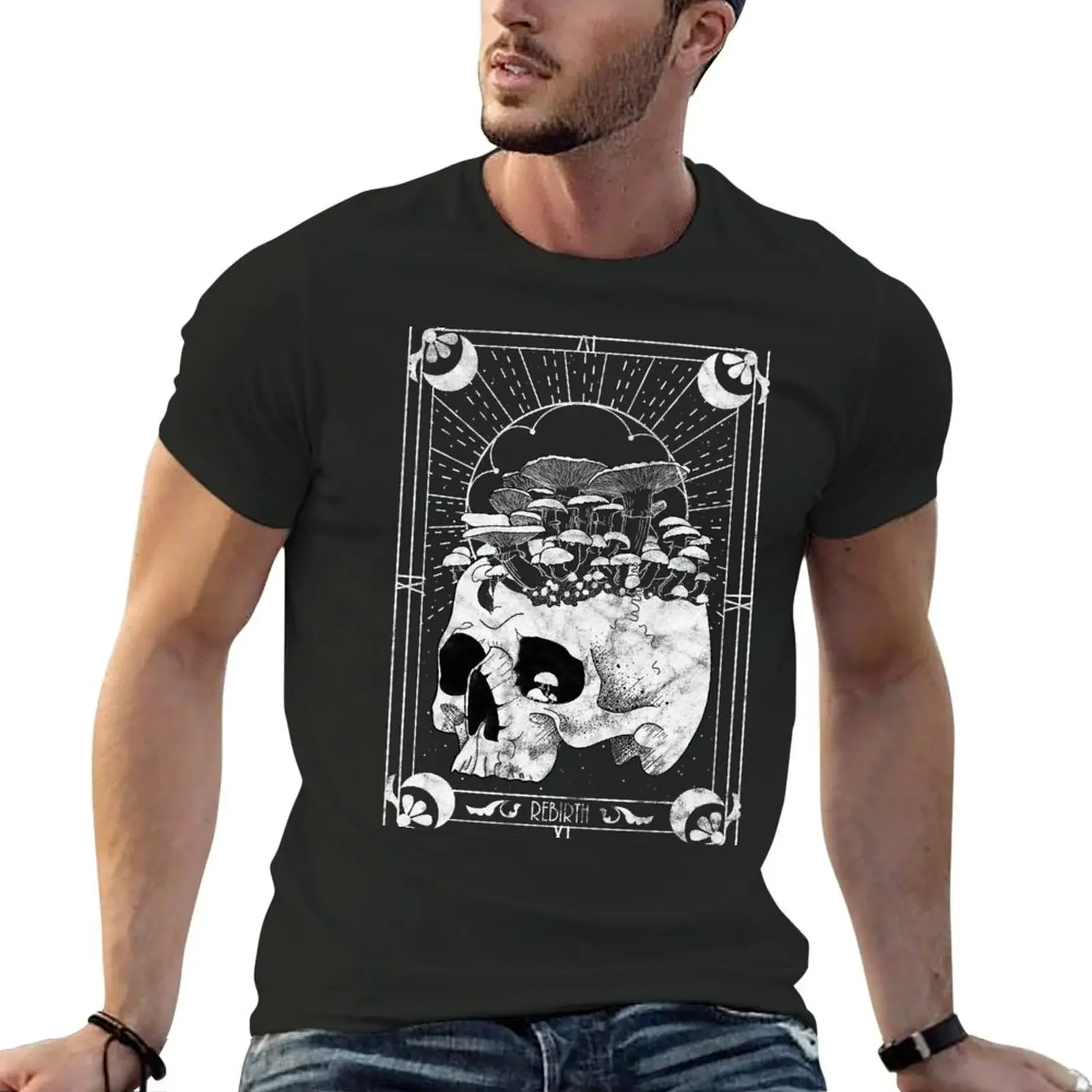 Rebirth Tarot Card T-Shirt animal prinfor boys vintage clothes graphic shirts cheap stuff mens vintage t shirts