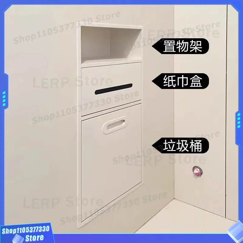 Stainless Steel Hidden Toilet Niche Waterproof Embedded Bathroom Tissue Box Shelf Cabinet Customizable Storage Solution for