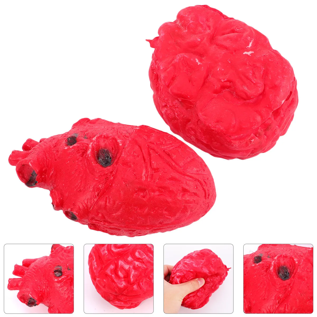 

2Pcs Horror Brain Heart Props Realistic Scary Body Part Decor for Halloween Party Prank Trick Stage Home Bar Decoration