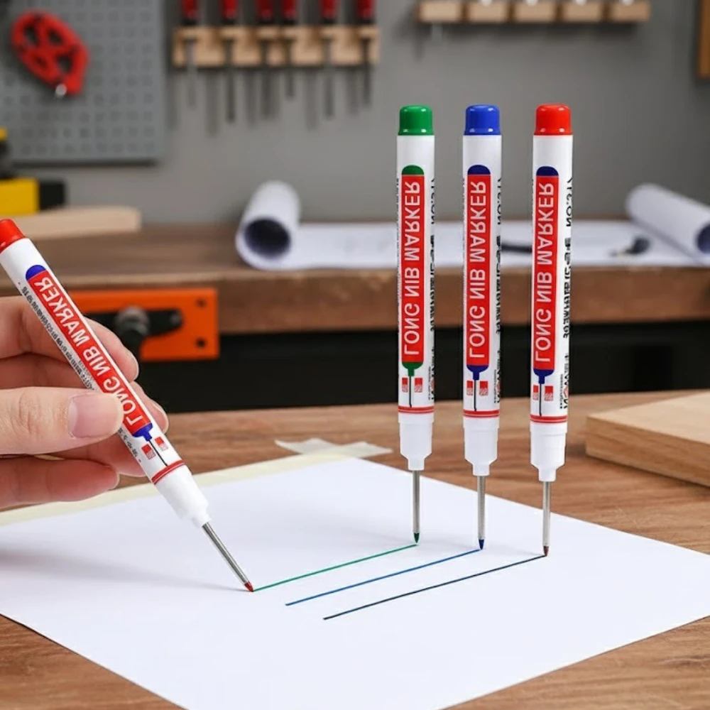 

20 мм красные, черные, синие, белые чернила, маркеры с длинной головкой, многофункциональные маркеры с глубокими отверстиями для украшения ванной комнаты, деревообработки