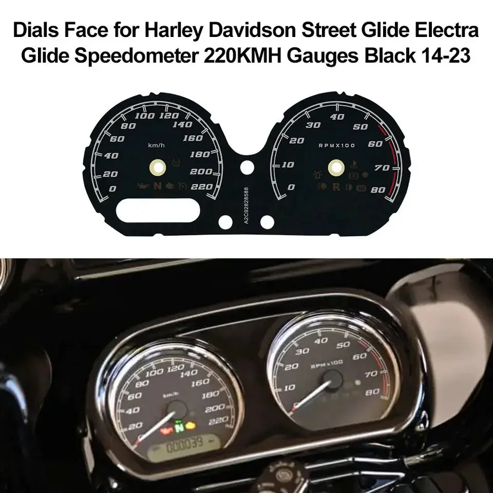 For Harley Road Glide Ultra Road Glide Gauge Cluster Dial 220KM/H Speedo Tacho Faces