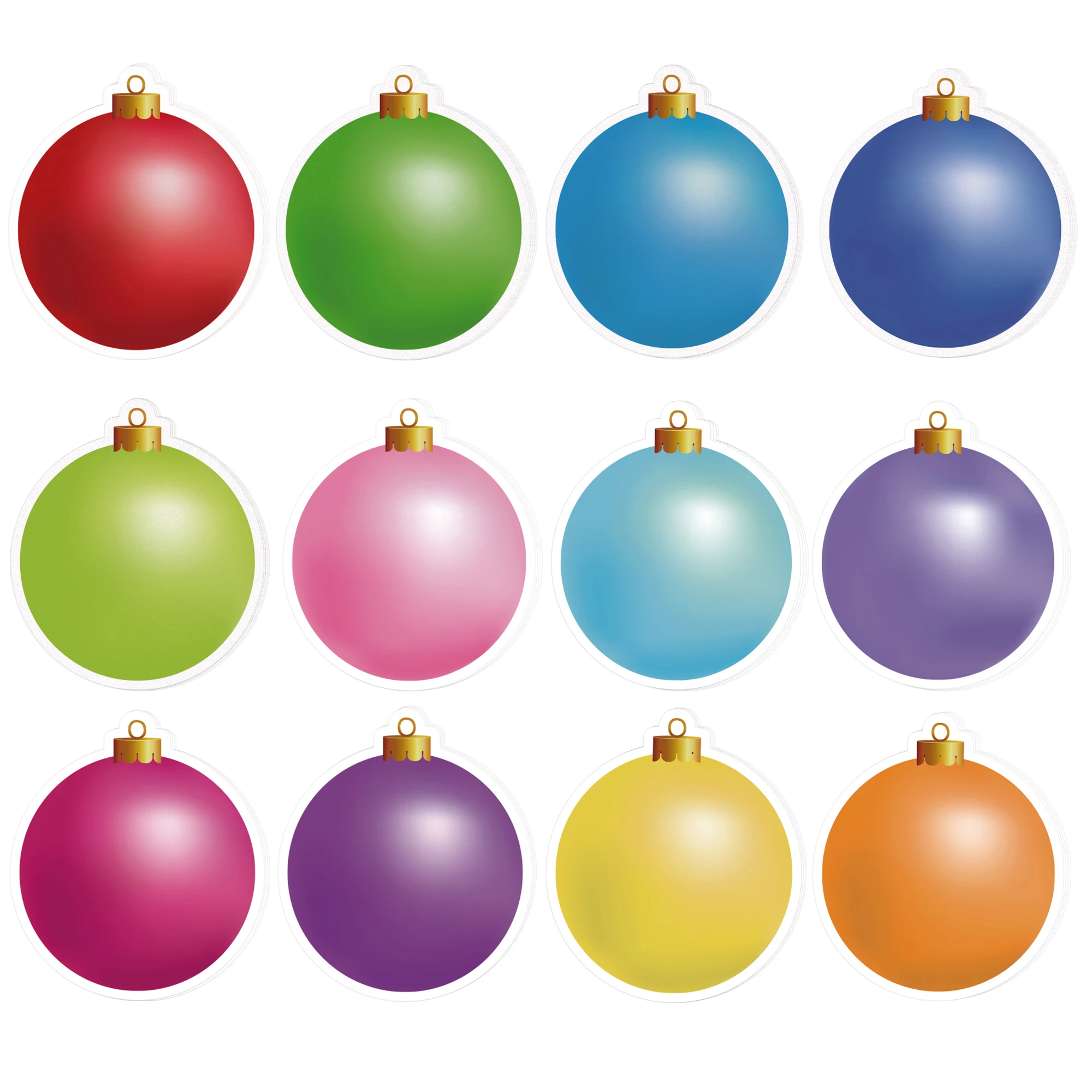 12/24pcs Christmas Ball Ornament Decorative Sticky Notes, Round Bauble Self-Adhesive Memo Notepads, Xmas New Year Party Supplies