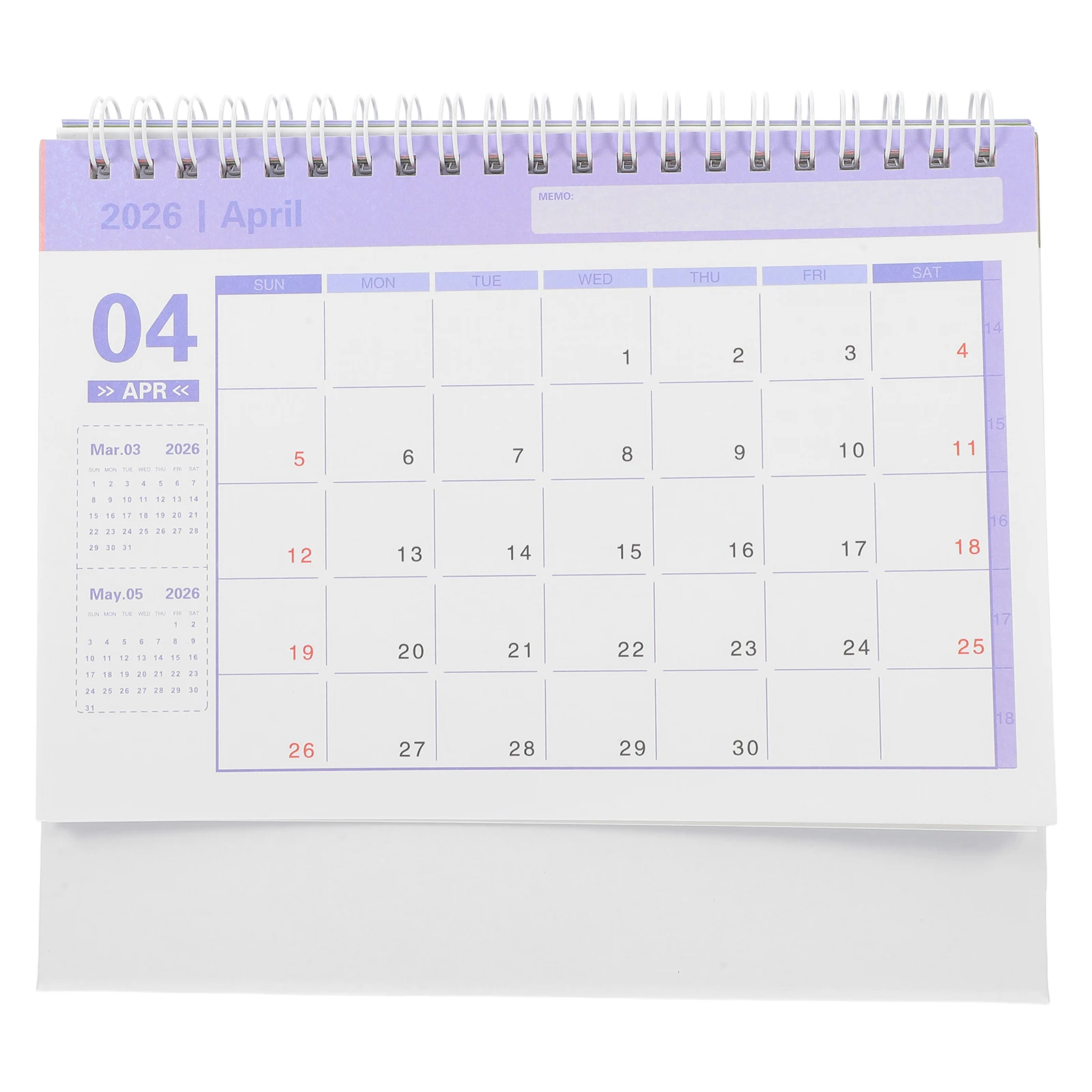 

2026 Desk Calendar School Table Small Standing Home Desktop Mini Office Calendars
