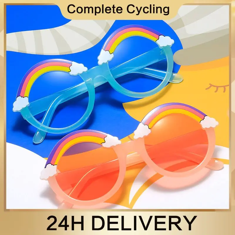 Rainbow Glasses Anti-ultraviolet Fashion Children Sunshade Sunglasses Oculos De Sol Feminino Kids Sunglasses Creative Pc New